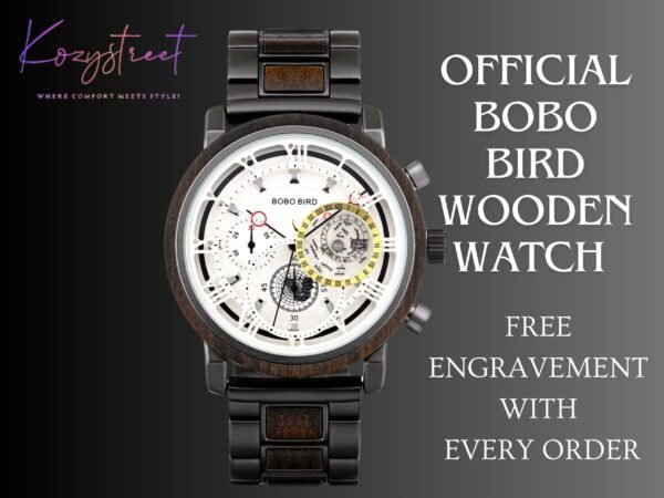 Personalized Wooden Watch for Boyfriend - Engraved Gift for Him
