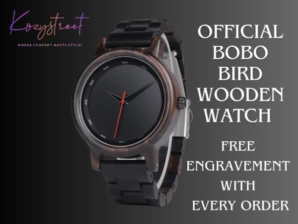 Personalized Wooden Watch for Men - Custom Engraved Gift