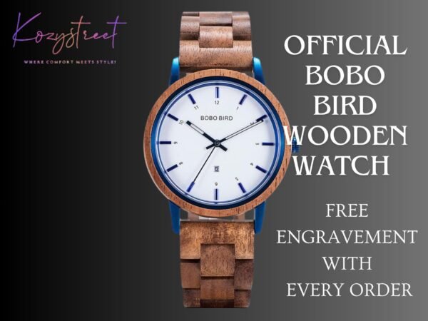 Personalized Wooden Watch for Dad - Engraved Birthday Gift
