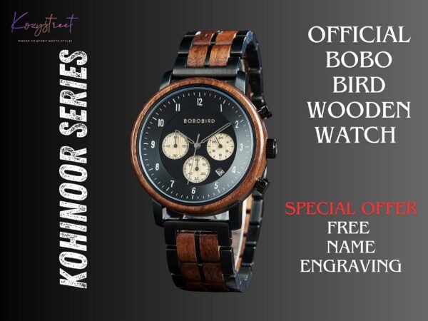 Personalized Wooden Watch for Men - Custom Engraved Gift