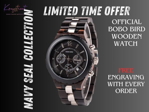 Personalized Wooden Watch for Husband - Engraved Anniversary Gift