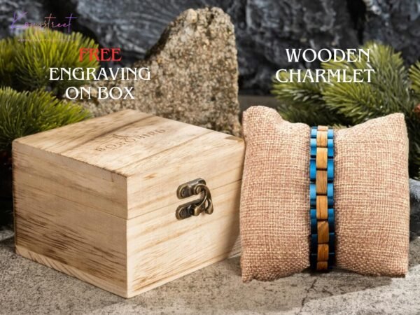 Handmade Maple Wood Bracelet: Stainless Steel Adjustable Unisex Jewelry / Custom Engraved Gift