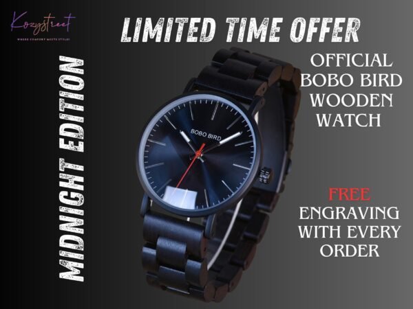 Personalized Wooden Watch for Husband - Engraved Anniversary Gift