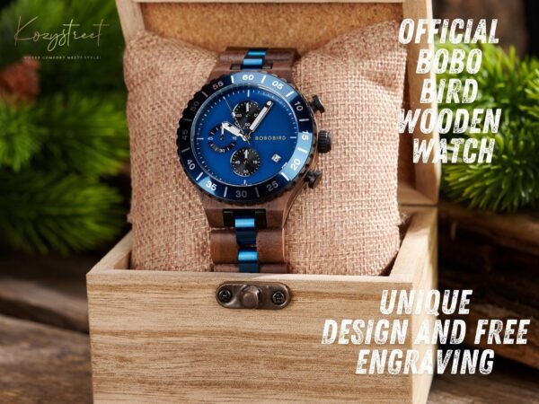 Personalized Wooden Watch for Dad - Engraved Birthday Gift