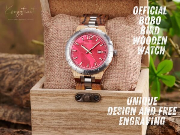 Personalized Wooden Watch for Husband - Engraved Anniversary Gift | Kozystreet Model 40