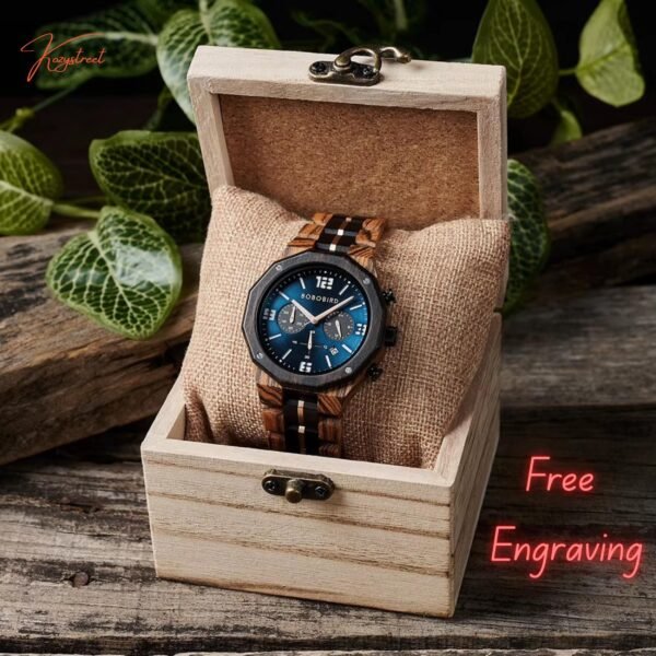 Personalized Wooden Watch for Dad - Engraved Birthday Gift